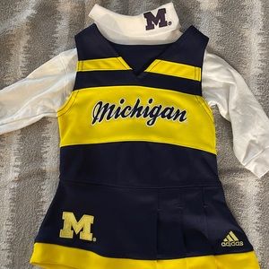 Adidas Michigan cheerleader dress with onesie